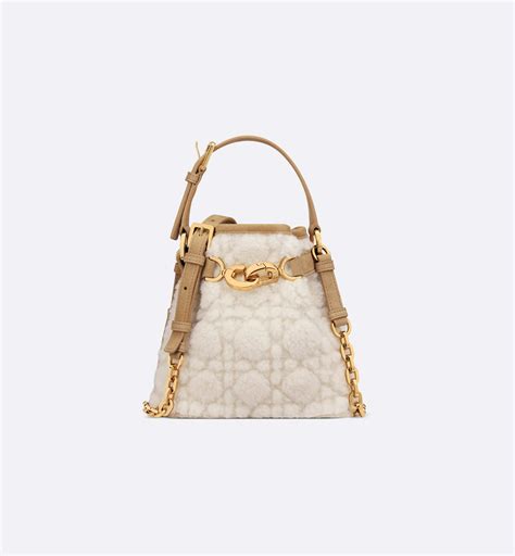 dior small c'est bag|Small C'est Dior Bag Natural Cannage Shearling .